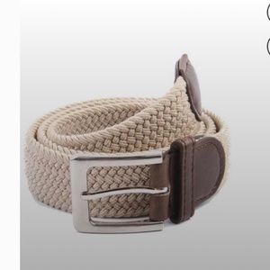 NWT Gelante Canvas Fabric Woven Stretch Braided Belt Large L